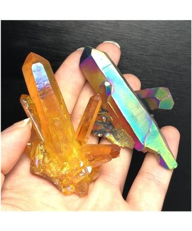 2pcs Beautiful Aura Crystal Cluster Angel Aura Titanium Quartz Crystal Stunning Rainbow Specimen Minerals s Stone Crystal Reiki - Buy Online on GoSupps.com