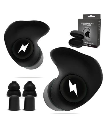 Ear Plugs Black Earplugs and Reusable Silicone Ear Plugs for Noise Cancelling Comfortable Hearing Protection
