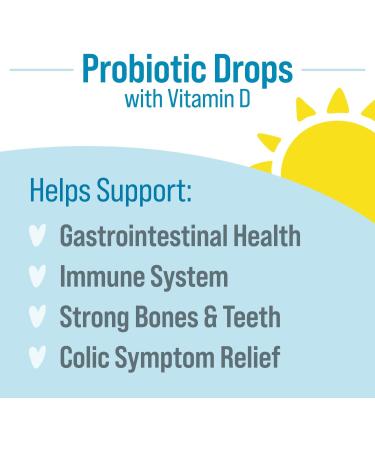 Culturelle Baby Probiotic Drops + Vitamin D 8 ml Immune & Digestive Health Support Helps Soothe Colic Fussiness for Babies 1-36 months - Buy Online on GoSupps.com