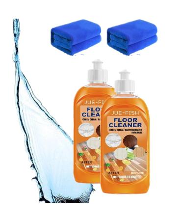 Powerful Decontamination Floor Cleaner Natural Decontamination Floor Cleaner with Fresh Lemon Smell Polishing Brightening Tile Cleaner for Cleans Hardwood Tile and Floors (2PCS)