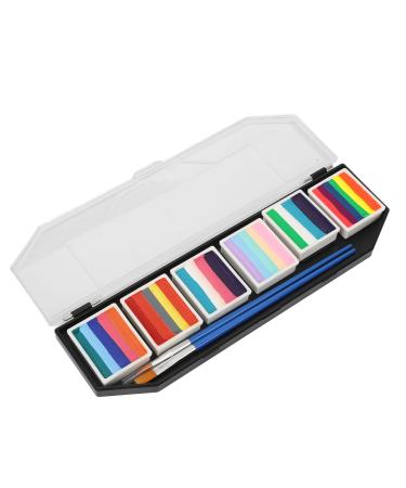 Haofy Haofy Body Colour Palette 60G 6 Types Facemal Water Based Kit Quick Drying Safe for Teaching Signs Scene Art for Cosplay Scene Panels Lightly