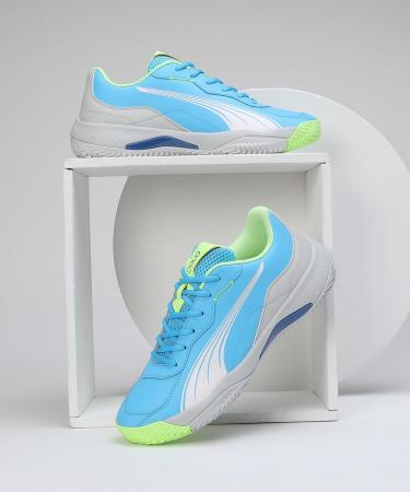 PUMA Unisex Nova Smash Tennis Shoe 44 EU - Luminous Blue Puma White & Glacial Gray - International Shipping Available - Buy Online on GoSupps.com