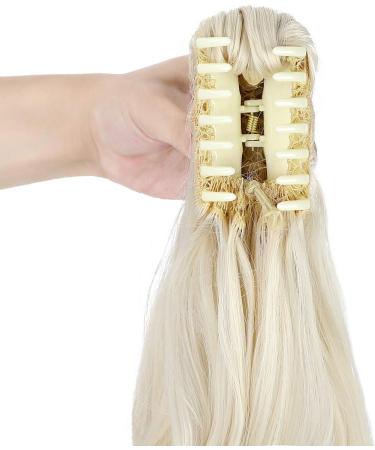 Felendy Ponytail Extension Claw 18" 20" Curly Wavy Straight Clip in Hairpiece One Piece A Jaw Long Pony Tails for Women (Platinum Blonde-Curly) - Buy Online on GoSupps.com