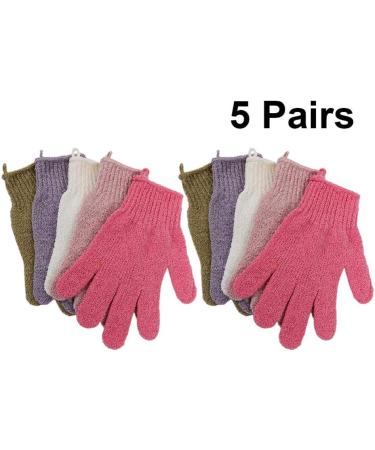 Milisten Exfoliating Bath Mittens - 5 Pairs Shower Sponge Body Scrubber Gloves for Smooth Skin - International Shipping Available - Buy Online on GoSupps.com