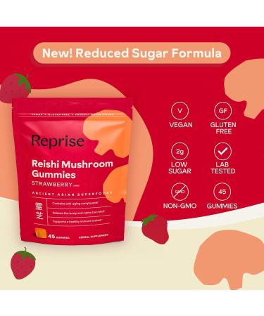 Reishi Mushroom Gummies | Hongo Reishi Mushroom Supplement (Lingzhi Ganoderma Lucidum) | Full Spectrum Stress Gummies for Adults | Red Reishi Mushroom | Strawberry Flavor | 45 Count (Pack of 3) 135 Count (Pack of 1) - Buy Online on GoSupps.com