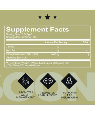 REDCON1 CLA Supplement - 1000mg Per Serving - Weight Management & Lean Muscle Support - 90 Servings - Buy Online on GoSupps.com
