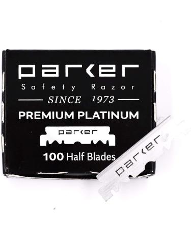 Buy Parker SRB Replaceable Blade Straight Edge Barber Razor Shave Set - Pure Badger Brush Chrome Stand & 100 Blades for Smooth Shaving - Buy Online on GoSupps.com