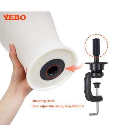 YEBO 21 Inch Polyurethane Canvas Block Head Wig Display with Stand - White - Buy Online on GoSupps.com
