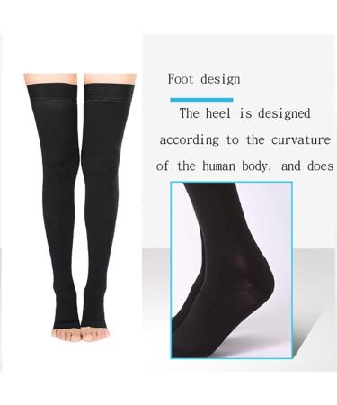 Compression Stockings 23-32 mmHg for Varicose Veins - XL Medium Hose with Silicone Band - Opaque Solid Support for Swelling Relief - International Shipping Available - Buy Online on GoSupps.com