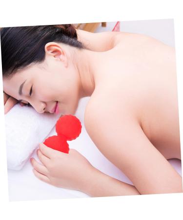 Yoga Massage Ball - Peanuts Silica Gel 12x6.3cm | Red Manual Yoga Ball for Deep Tissue Relief - Buy Online on GoSupps.com