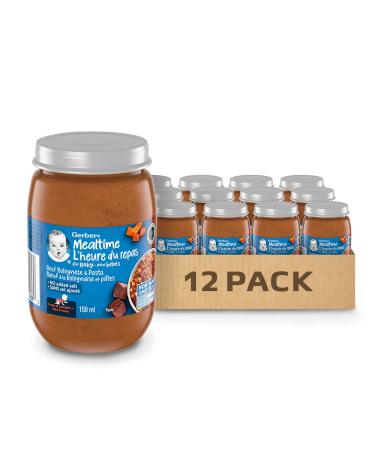 Gerber Mealtime Pur e Beef Bolognese and Pasta Jar 12x159ml