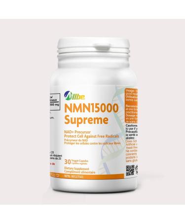 ALLBE NMN Capsules 500mg - Highest Potency Available - Premium Supplement - Cellular Health - Boost NAD+ Supports Longevity - 100% Pure NMN Supplement Canada - Fast Absorption - 30ct 30 count (Pack of 1) Nmn 15000 (500mg)