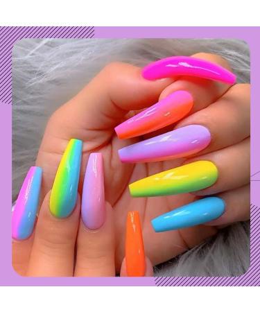 Clou Beaute 8ml Rainbow Neon Gel Nail Polish Set - Pack of 6 Colors in Gift Box | UV/LED Soak Off Nail Gel Varnish in Orange, Red, Blue, Purple, Green - S018 CB-S018 - Buy Online on GoSupps.com