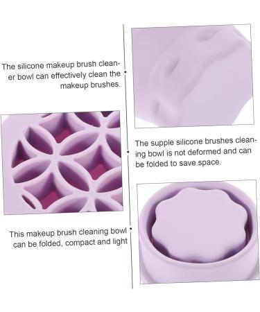HOMSFOU cleanser tools makeup brush beauty tool cleaning bowl Brush Cleaning Pad brush cleaning tool Brush Cleaner drying rack cleaning cup detergent cosmetic Silica gel set purple 9.2X9.2X8.6CM Purple - Buy Online on GoSupps.com