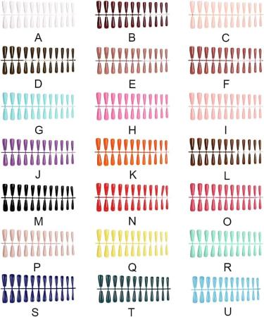 Dajidafu Coffin Nail Set Glossy Classic Scratch Resistant Press-on Fingernails Strong Viscosity Trend Manicure Stickers Type 14 - Buy Online on GoSupps.com