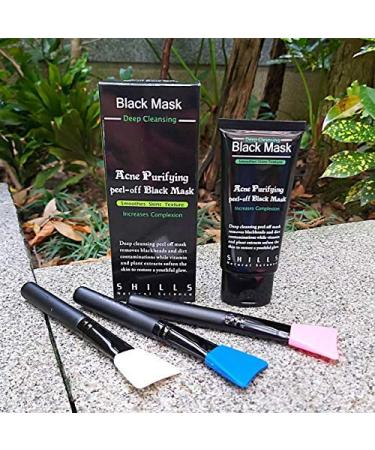 SHILLS Charcoal Black Mask Kit: Blackhead Remover Peel Off Mask & Brush Set - Buy Online on GoSupps.com