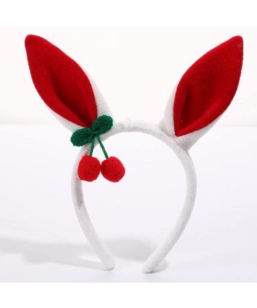 amangul Dangle Crochet Headband with Ear Decor Easter Party Headpiece Carnival Cosplay Costume Unisex(Powdered White Cherr) - Buy Online on GoSupps.com