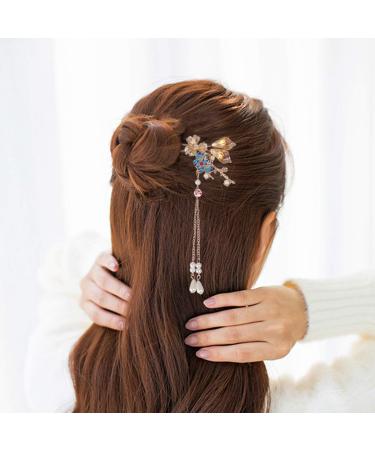 Minkissy Chinese Hair Stick 1 Pair of Retro Flower Hair Chopsticks Hairpin Japanese Chignon Pin Vintage Hair Accessories - Buy Online on GoSupps.com