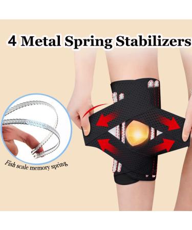 ANAMPION Knee Brace with Side Stabilizers for Men & Women - Adjustable Compression Sleeve for Knee Pain Relief - Ideal for Running, Fitness & Weightlifting - XXL Black - Buy Online on GoSupps.com
