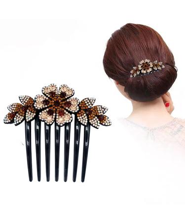 KuuGuu 6 PCS Women Flower Hair Comb Pins Rhinestone Slide Clips - Bride Wedding Headdress Hair Accessories (Pattern_2) - Buy Online on GoSupps.com