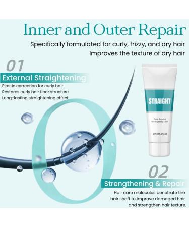 Cr me Pour D frisage Des Cheveux Fris s 2pcs Hair Straightening Cr me Lissage Cheveux Naturels Collagen Masque Cheveux Lissante Soyeuse et Brillante pour Cheveux Boucl s et secs 60ml - Buy Online on GoSupps.com