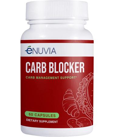 Enuvia eNuvia Carb Blocker - Plant-Based Carb Management Formula with Vitamin C for Keto or Low Carb Diet and Lifestyle - Supports Digestion, Immunity and Heart Health - Made in The USA - 60 Capsules