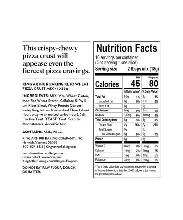 King Arthur Baking Keto Pizza Crust Mix  1g Net Carbs Per Serving  Low Carb & Keto Friendly  10.25 oz - Buy Online on GoSupps.com