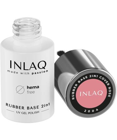 INLAQ 2in1 HEMA-Free Rubber Base Gel UV Rose 6 ml - Nail Polish Base Gel for up to 95% Opacity - Hard Gel Cover Rose - Buy Online on GoSupps.com
