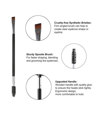 BLEGGEIT Pro Eyebrow Brush and Comb Set Steel Brow Brush, Metal Eyelash Brush, Spoolie Brush, and Angled Brow Brush for Precision Application and Defining Shape (1 PC) - Buy Online on GoSupps.com