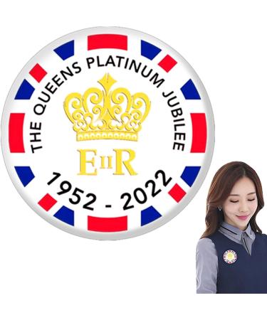 Union Jack Flag Queen Memorial Badge - 1.73 Elizabeth II Tribute Brooch | Royal Souvenir for 70-Year Anniversary - Buy Online on GoSupps.com