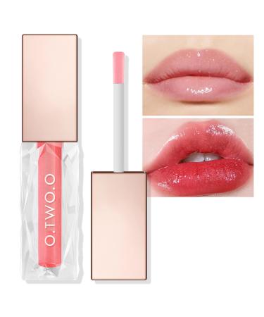 Plumping Lip Oil  Hydrating Lip Gloss Tinted Lip Balm Lip Care Transparent Toot Lip Oil  Glitter Shine Primer Lip oil Tint  Long Lasting Nourishing Non-sticky Fresh Texture(04 CHILLED PEACH)