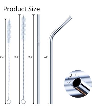 Jesykin 8 Pack Stainless Steel Reusable Straws with Case and Cleaning Brush - Long Metal Drinking Straws for 30oz and 20oz Tumblers - Dishwasher Safe - Buy Online on GoSupps.com