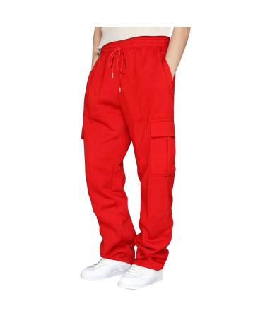 Womens Comfy Gym Sports Jogger Sweatpants Baggy High Waist Trousers Causal Training Yoga Pants Jogging Bottoms Activewear XXL 2077-djufh-red-c