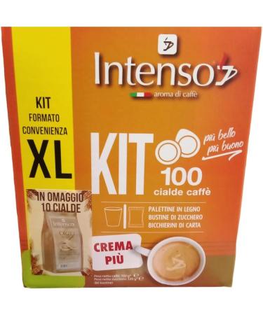  Felce Azzurra Intenso Caff in Cialde KIT XL Crema Pi Set of 3 coffee pods + wooden spoon + cardboard cups + sugar sachet + 1 sachet of talc Felce Azzurra 100 g - Buy Online on GoSupps.com