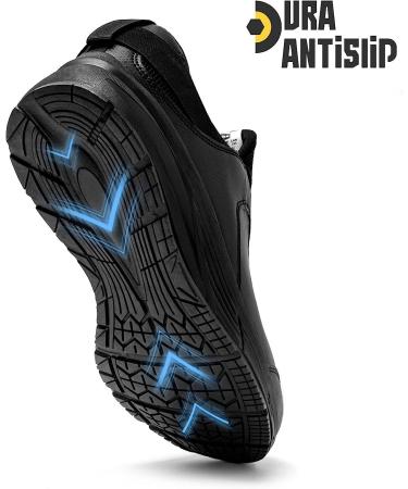 LARNMERN Men's Non Slip Work Shoes - Waterproof Chef Sneakers, Size 10.5 Black - Buy Online on GoSupps.com