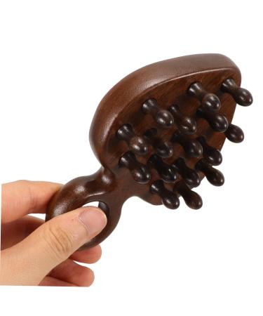 Anneome Wide Comb for Curly Hair - No Static Portable Wooden Ridge Comb for Scalp Care | 12.10x8.50cm Brown - Buy Online on GoSupps.com