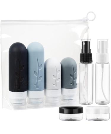 Romon 8 pieces silicone travel bottles set 90ml 60ml travel bottles for filling refillable. - Buy Online on GoSupps.com