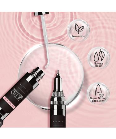 Makartt Updated Nail Rhinestone Glue Gel with Brush&Pen tip 2pcs Clear Nail Glue Precision Pen Super Strong Adhesive Nail Art Glue Gel for Nail Decorations For Tiny Nail Rhinestones - Buy Online on GoSupps.com