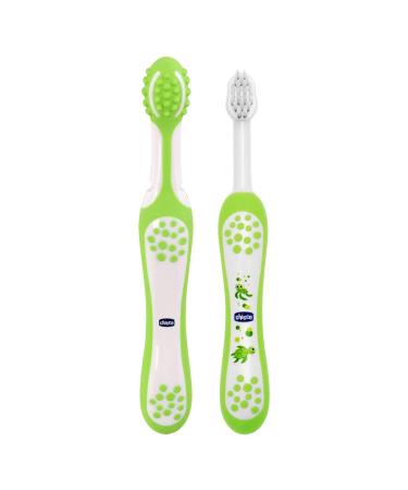 Chicco 00006961000000 Training Toothbrush Set Includes Toothbrush And Massage Brush 4M+ Green