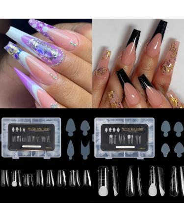 AJTUTUS Clear Full Cover Duals Form French Tip Stickers Gel Art Mold Artificial Tips for Extension - Buy Online on GoSupps.com
