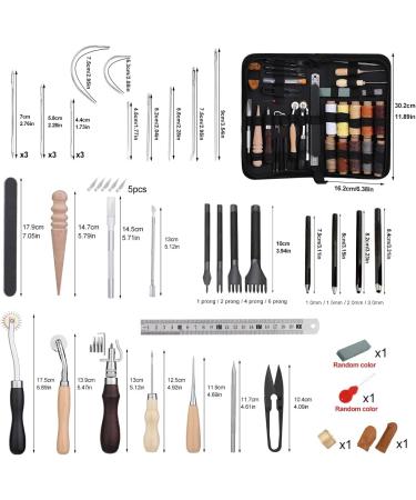 Leather Working Tools Craft Kit - Upholstery Repair & DIY Supplies with Waxed Thread, Groover, Awl - for Leather Sewing & Crafting - Buy Online on GoSupps.com