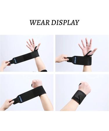 2 Pack Professional Grade Wrist Wraps for Men - Gym Wrist Support Braces 20'' - Black - Ideal for Weightlifting, Cross Training - Prevent Injuries & Enhance Workouts - Buy Online on GoSupps.com