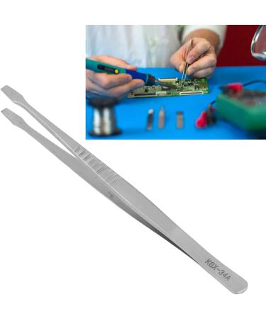 Flat Tweezers for PCB Soldering & Arc Welding | Alloyed Steel Long Handle Straight & Curved Design - Buy Online on GoSupps.com