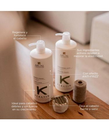 ARUAL Shampoo keratine behandeling 1000 ml - Buy Online on GoSupps.com