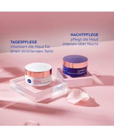  NIVEA NIVEA VITAL Radiant Complexion Rich Day Care for Mature Skin (50ml) Moisturizing Cream with Rose Petals Oil and Calcium Face Care for Enhanced Skin - Buy Online on GoSupps.com