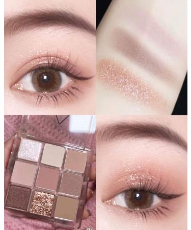 Kayswang Glitter Eyeshadow Palette - 9 Colors, Matte High Pigment, Long Lasting & Waterproof (Pink Grey) - Buy Online on GoSupps.com