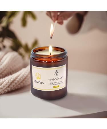 TTRWIN Fir & Cedarwood Scented Candle 200g | Long Lasting Wooden Fragrance | Natural Soy Wax | Aromatherapy Gift for Christmas & Mother's Day - Buy Online on GoSupps.com