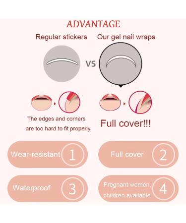 Nail Adhesive Wrap - Semi Cured Gel Nail Wraps - Gel Nail Polish Strips Sticker Waterproof Full Nail Wraps Decal Sets with Nail File and Stick Nail Art Decoration (UV/LED Lamp Required) - Buy Online on GoSupps.com