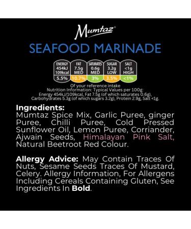 Mumtaz SEAFOOD Marinade Sauce 500g 15 Minute Magic Marinade Medium Spiced BBQ-Grill-Roast-Stir or Air fry All Natural Ingredients Gluten Free Vegan Friendly. - Buy Online on GoSupps.com