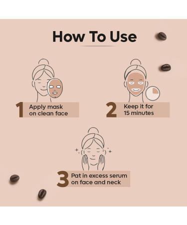 mCaffeine Coffee Sheet Mask with Vitamin C | Hydrating Hyaluronic Acid Face Mask for Dark Spot Reduction & Sun Protection - 1 pc - Buy Online on GoSupps.com